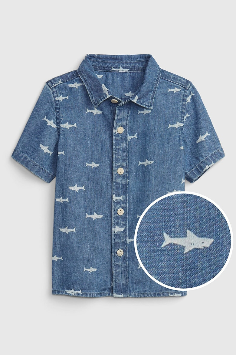 GAP Camasa din material chambray cu maneci scurte - Pled.ro