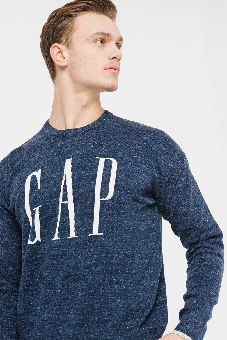 GAP Pulover cu decolteu la baza gatului si logo - Pled.ro