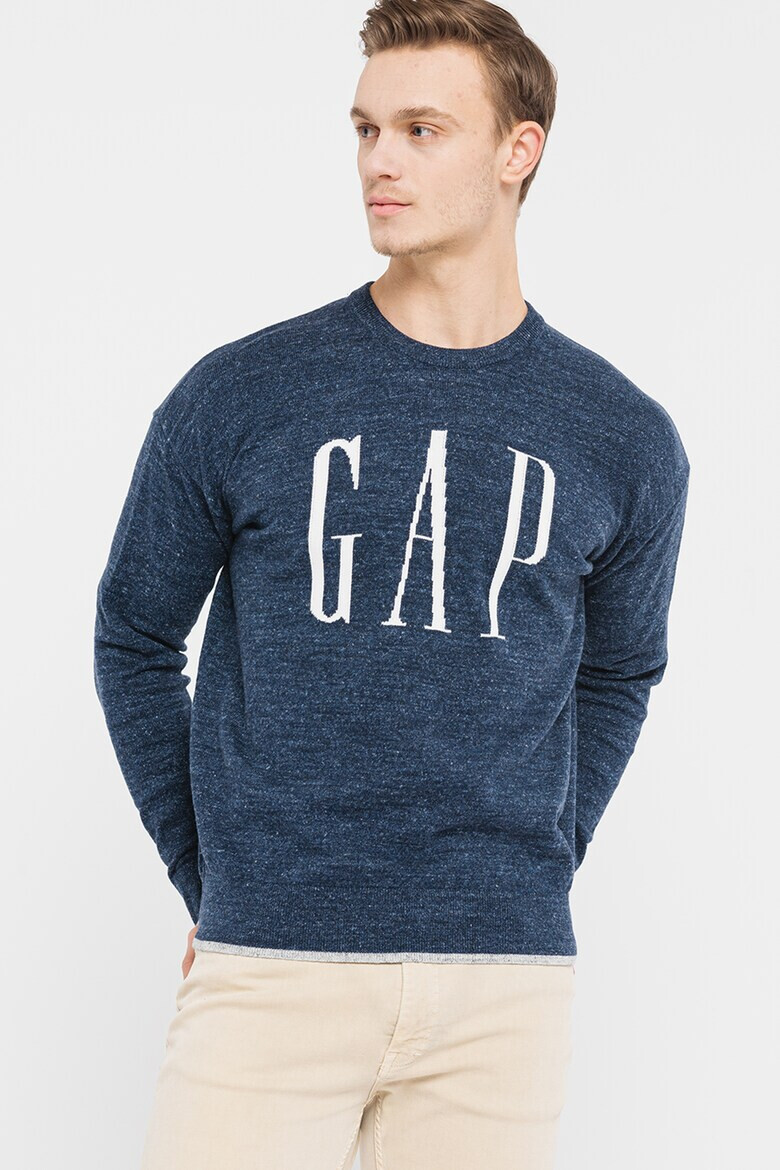 GAP Pulover cu decolteu la baza gatului si logo - Pled.ro