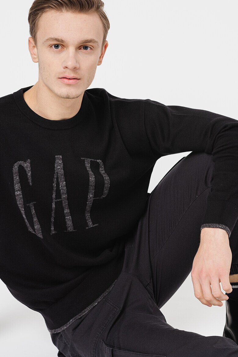 GAP Pulover cu decolteu la baza gatului si logo - Pled.ro