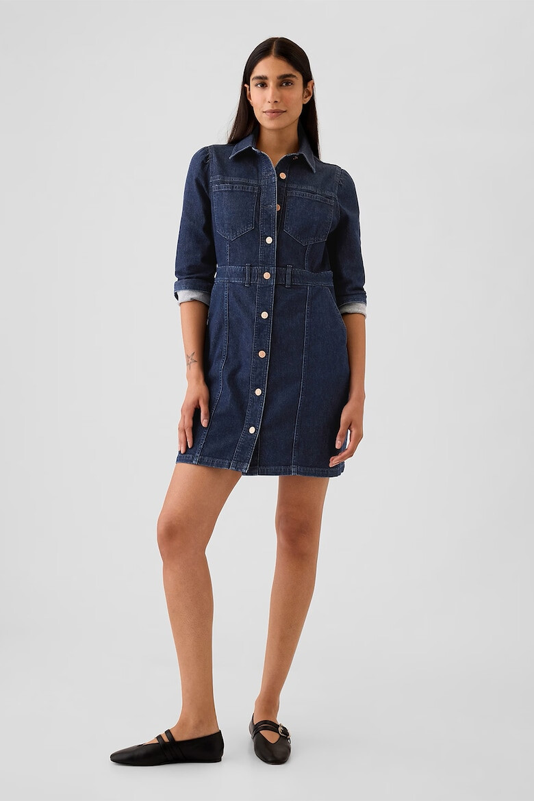 GAP Rochie de denim cu buzunar pe piept - Pled.ro