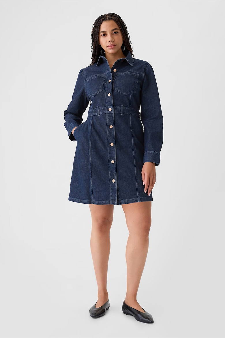 GAP Rochie de denim cu buzunar pe piept - Pled.ro