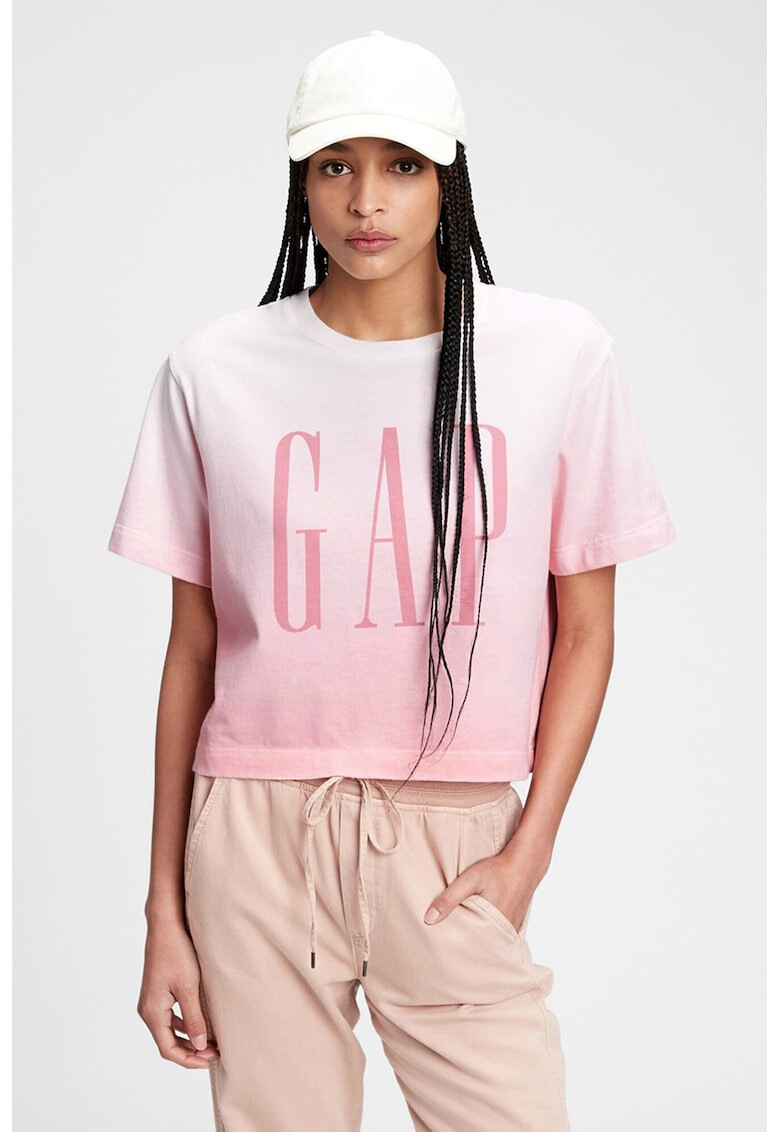 GAP Tricou crop cu imprimeu logo - Pled.ro