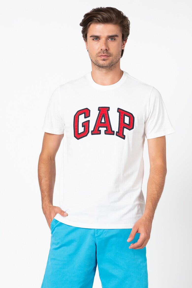 GAP Tricou cu decolteu la baza gatului si broderie logo - Pled.ro