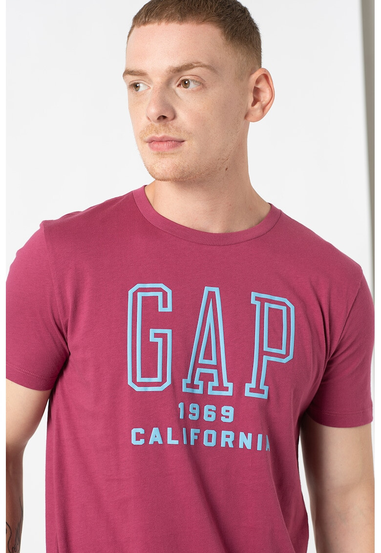 GAP Tricou cu decolteu la baza gatului si imprimeu logo - Pled.ro