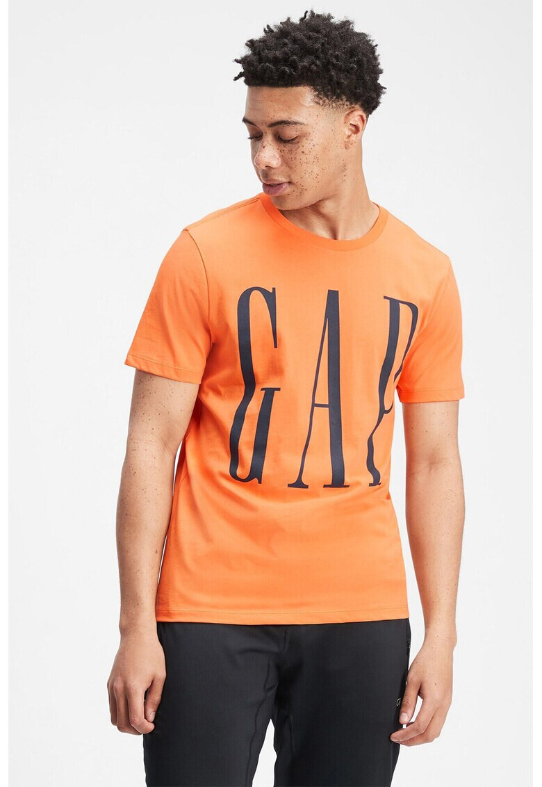 GAP Tricou cu decolteu la baza gatului si imprimeu logo - Pled.ro