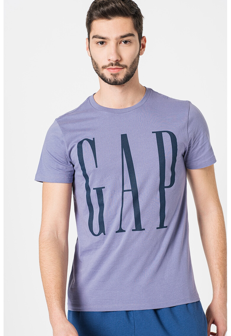 GAP Tricou cu decolteu la baza gatului si imprimeu logo - Pled.ro