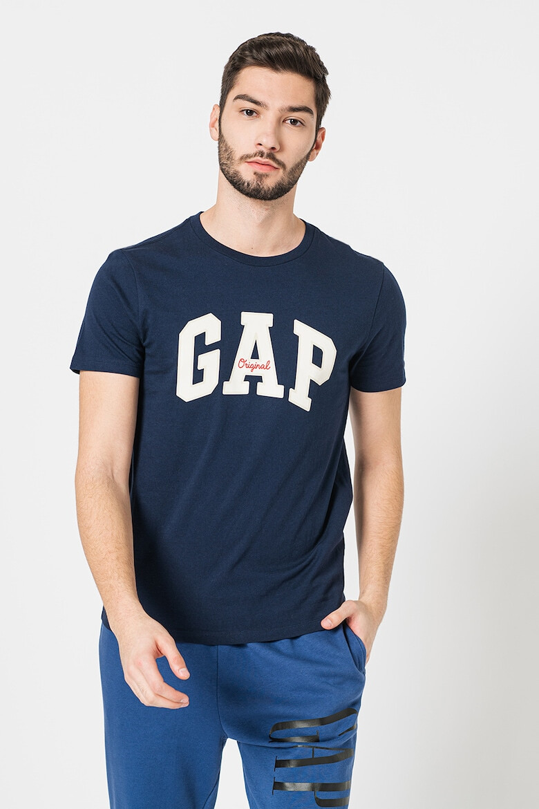 GAP Tricou cu decolteu la baza gatului si imprimeu logo - Pled.ro