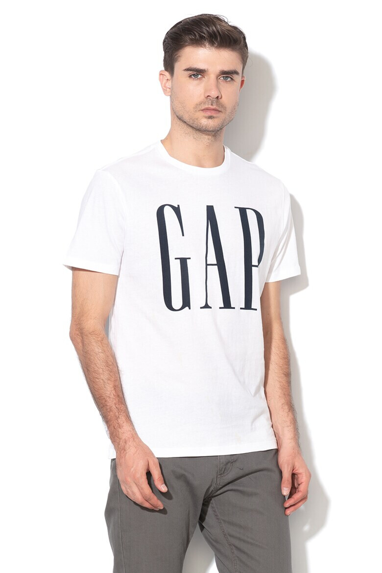 GAP Tricou cu decolteu la baza gatului si imprimeu logo supradimensionat - Pled.ro