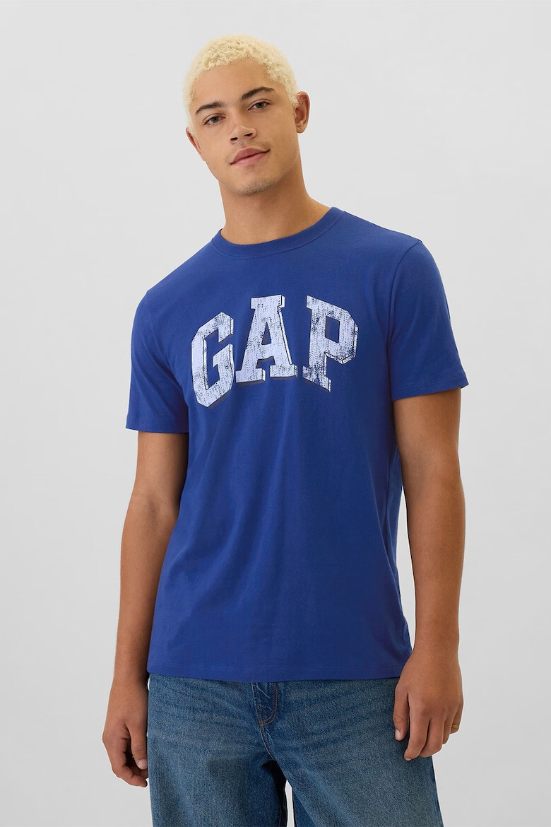 GAP Tricou cu decolteu la baza gatului si logo - Pled.ro