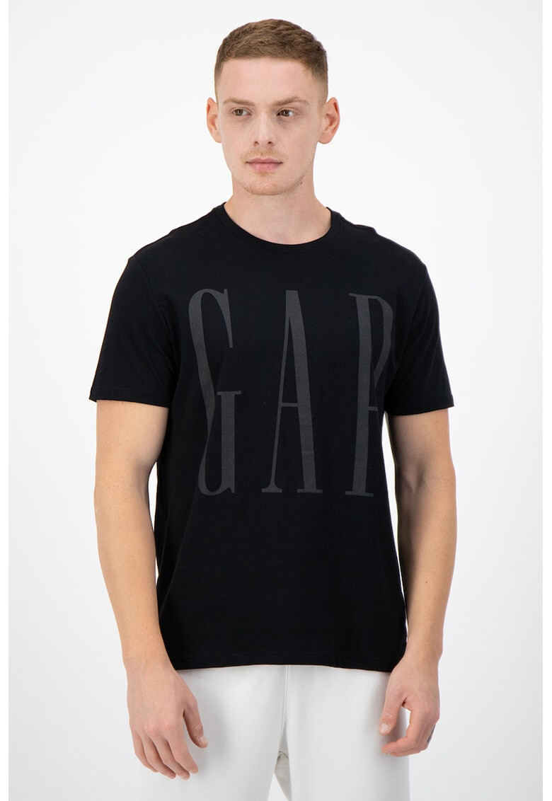 GAP Tricou cu decolteu la baza gatului si imprimeu logo - Pled.ro