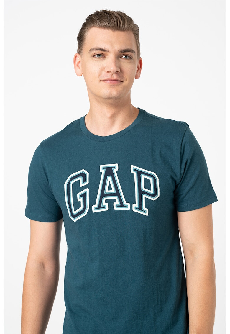 GAP Tricou cu decolteu la baza gatului si logo brodat - Pled.ro