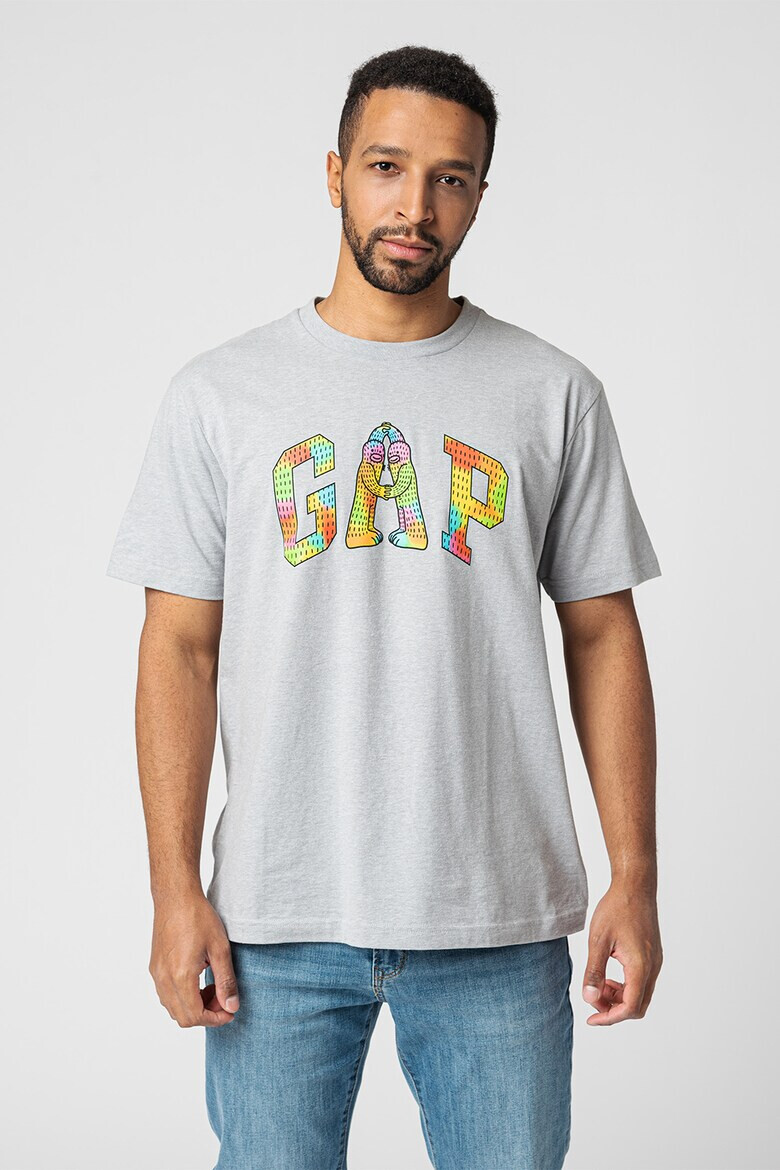 GAP Tricou cu imprimeu si decolteu la baza gatului - Pled.ro