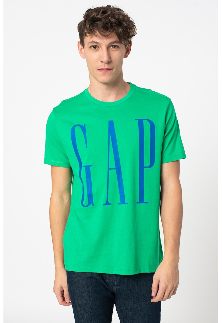 GAP Tricou cu decolteu la baza gatului si imprimeu logo - Pled.ro