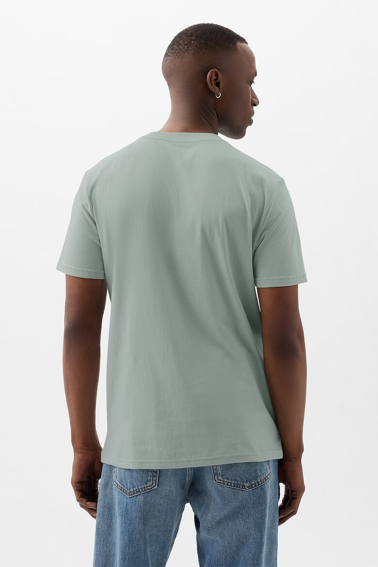 GAP Tricou de bumbac organic cu decolteu la baza gatului - Pled.ro