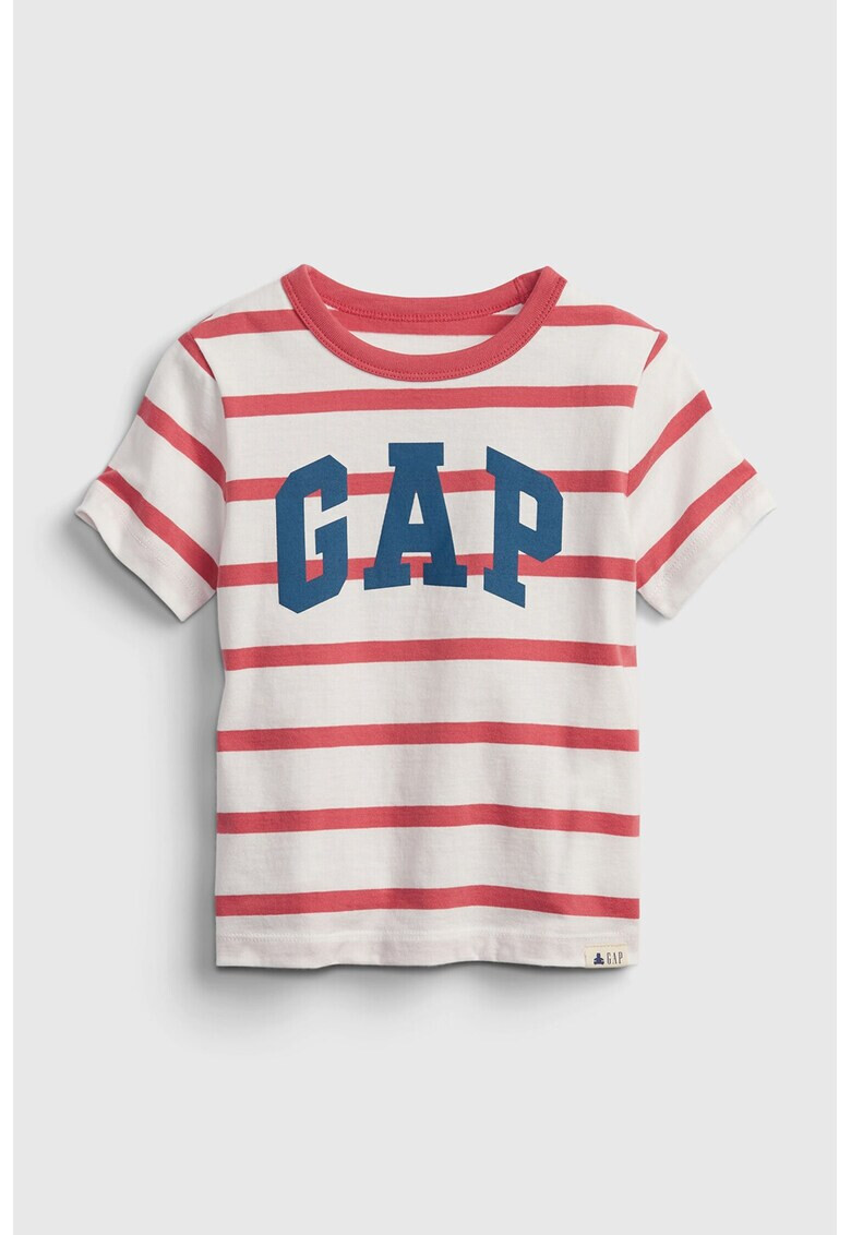 GAP Tricou de bumbac organic in dungi cu imprimeu logo - Pled.ro