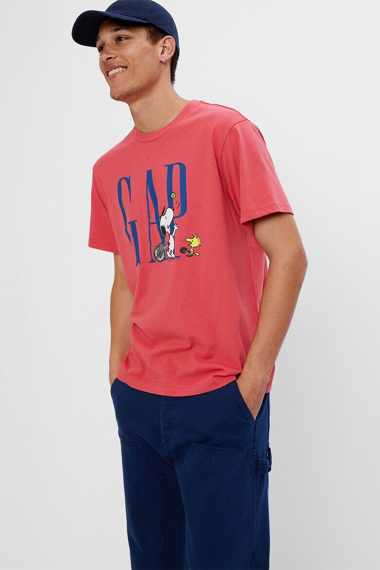 GAP Tricou din amestec de bumbac cu imprimeu logo - Pled.ro