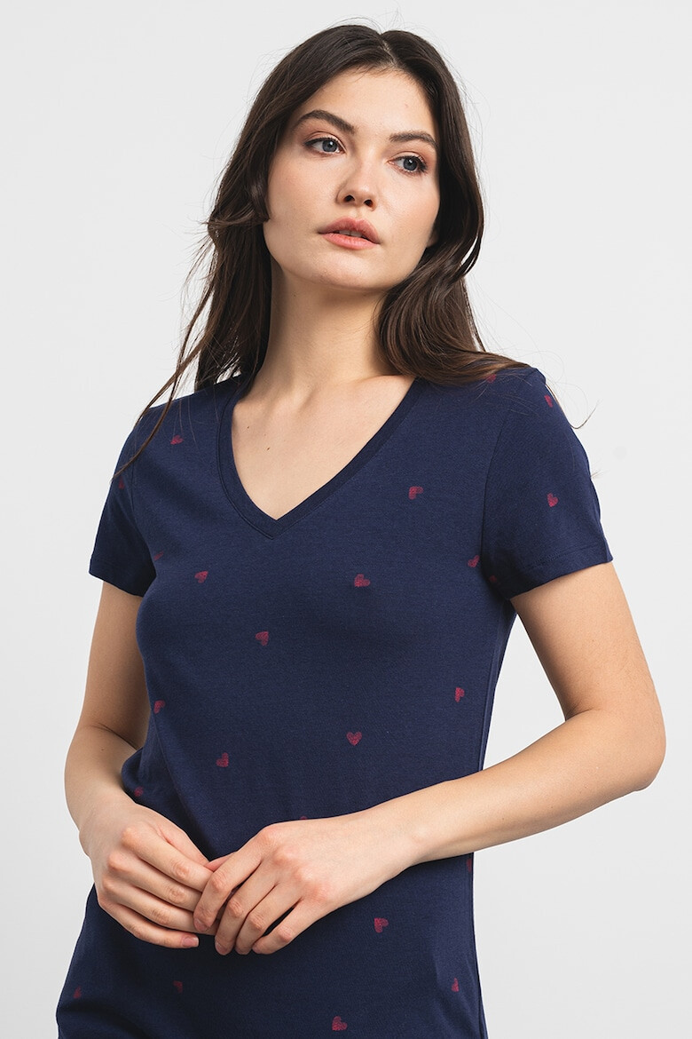 GAP Tricou din amestec de modal cu imprimeu si decolteu in V - Pled.ro