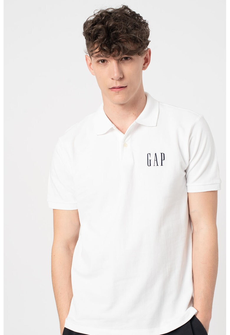 GAP Tricou polo slim fit din material pique cu broderie logo - Pled.ro