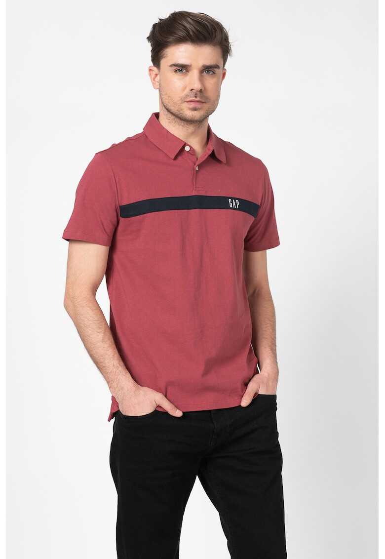 GAP Tricou polo cu broderie logo discreta - Pled.ro