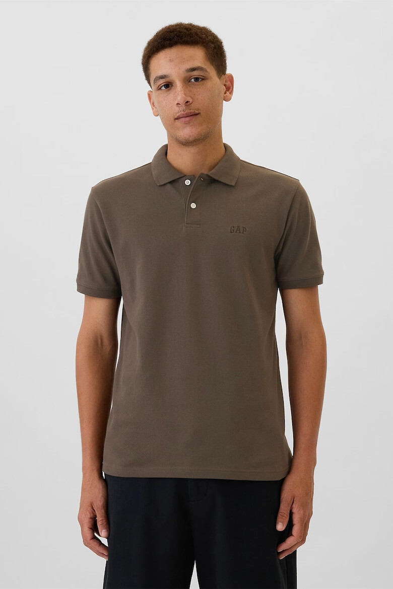 GAP Tricou polo cu broderie logo discreta - Pled.ro