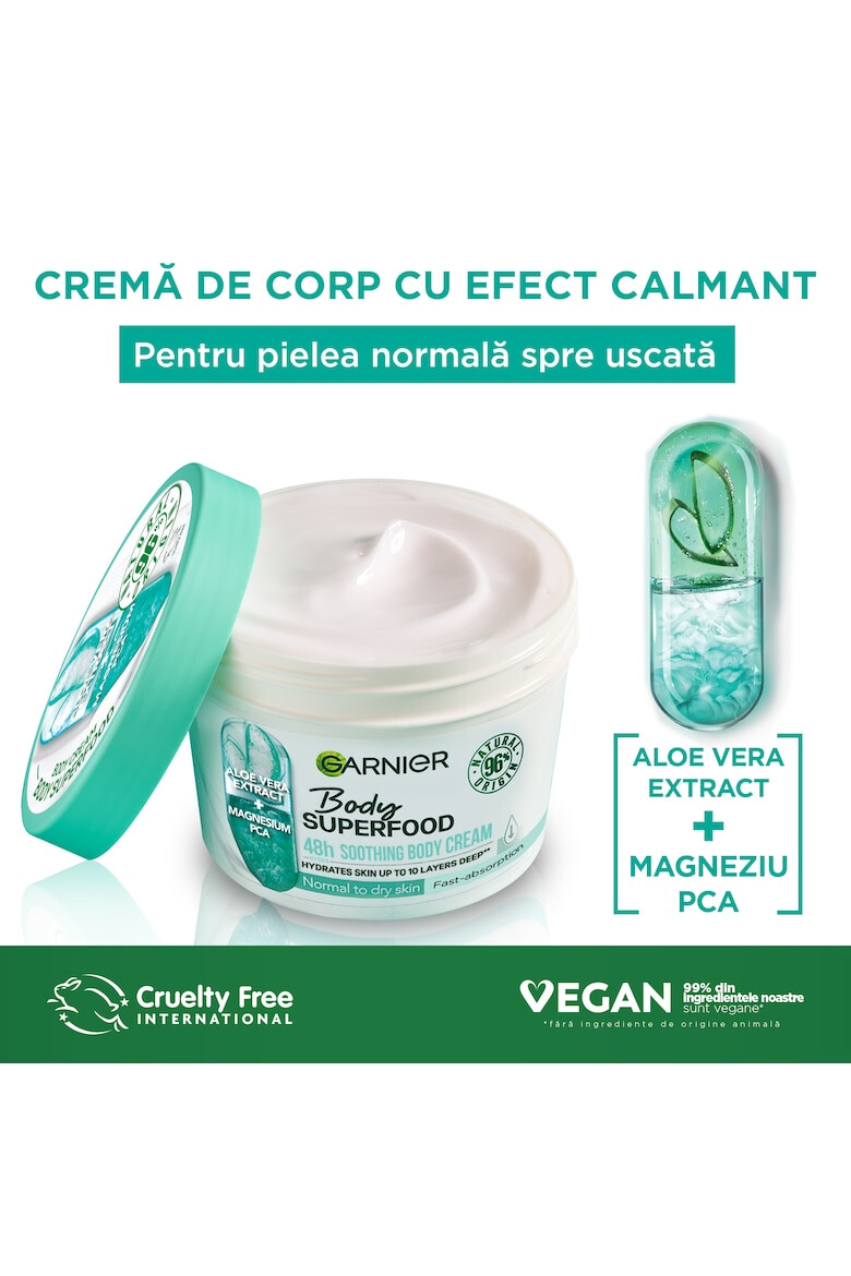 Garnier Crema de corp cu efect calmant si absorbtie rapida Body Superfood Aloe 380 ml - Pled.ro