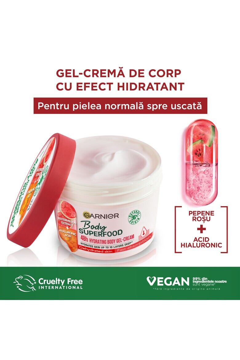 Garnier Gel-crema de corp cu efect hidratant Body Superfood Pepene 380 ml - Pled.ro