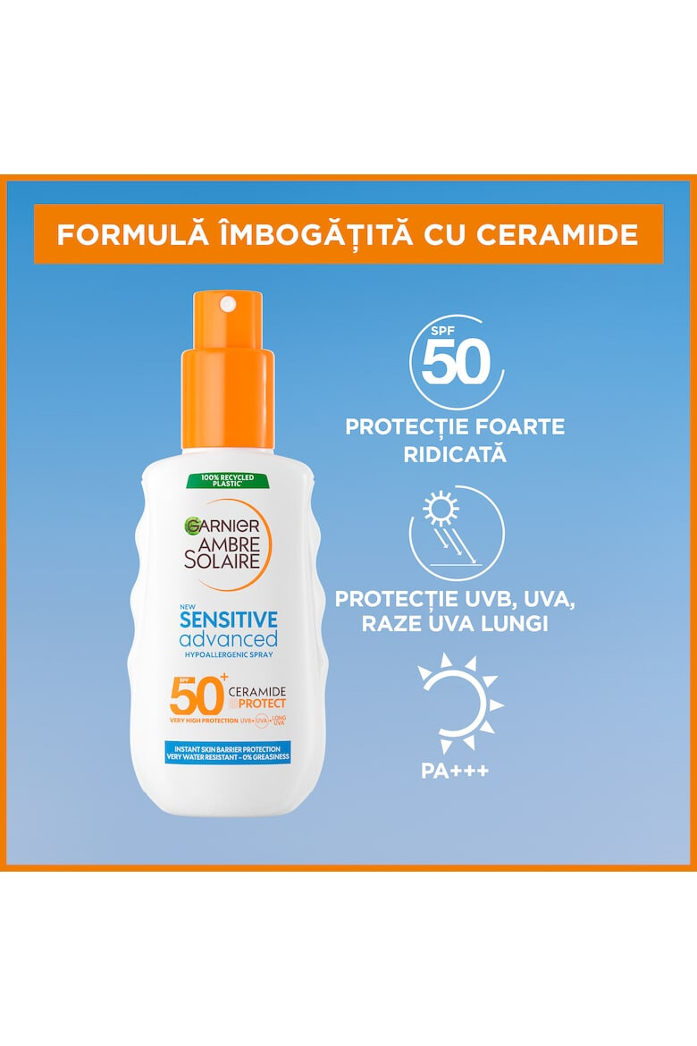 Garnier Spray de corp pentru adulti Ambre Solaire Sensitive Advanced SPF 50+ 150 ml - Pled.ro