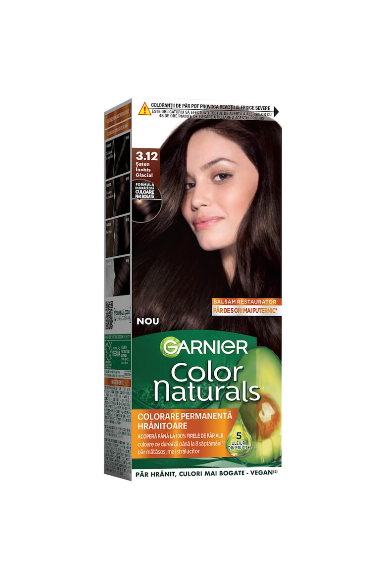 Garnier Vopsea de par permanenta cu amoniac Color Naturals 3.12 Saten Inchis Glacial 112 ml - Pled.ro