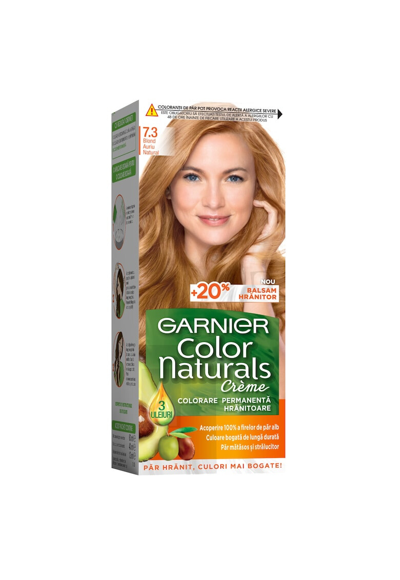 Garnier Vopsea de par permanenta cu amoniac Color Naturals 7.3 Blond Auriu Natural 110 ml - Pled.ro