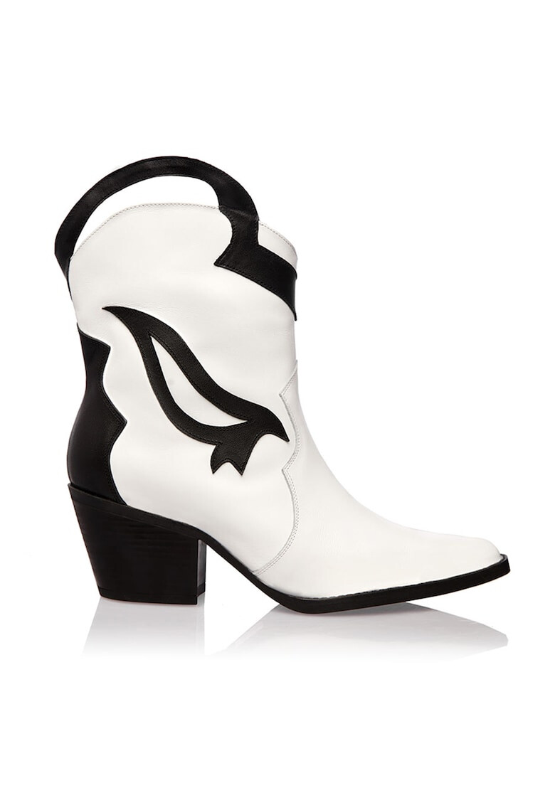 Gemelli Shoes Botine din piele cu varf ascutit Whitey - Pled.ro