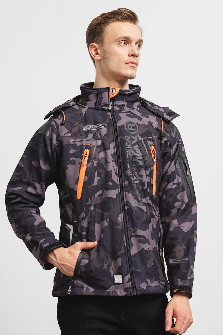 Geographical Norway Geaca cu imprimeu camuflaj si gluga detasabila Techno - Pled.ro