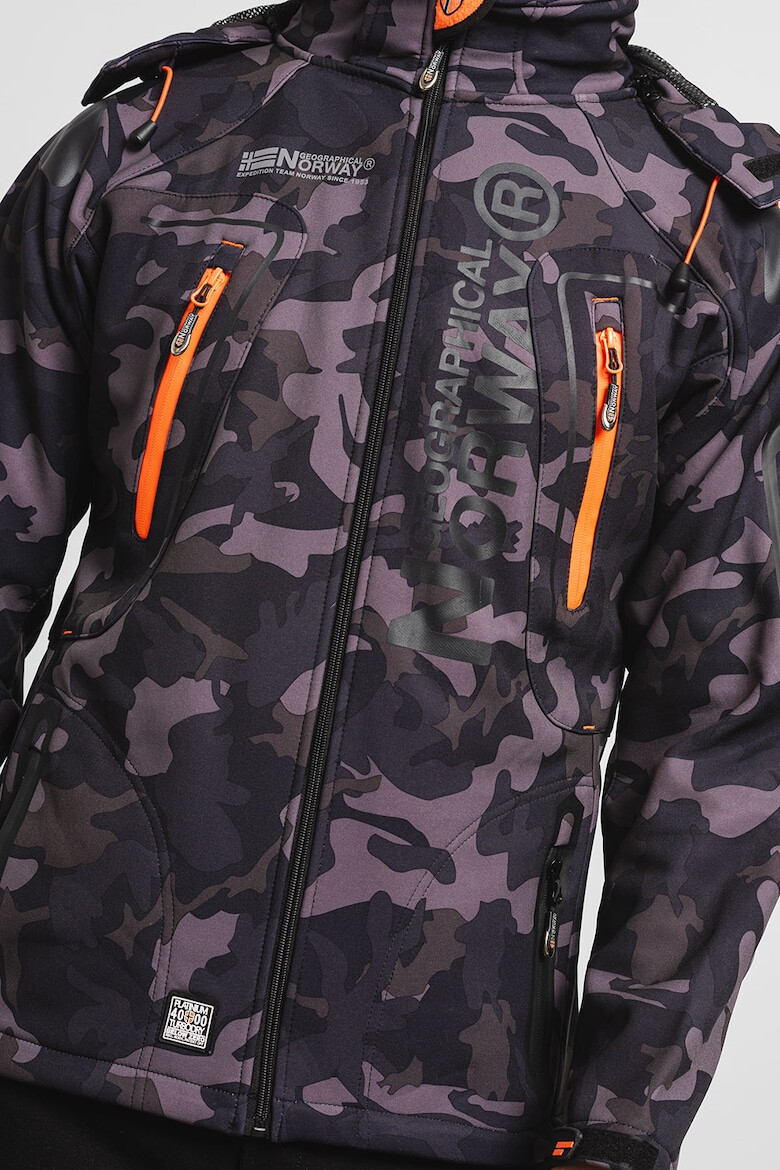 Geographical Norway Geaca cu imprimeu camuflaj si gluga detasabila Techno - Pled.ro