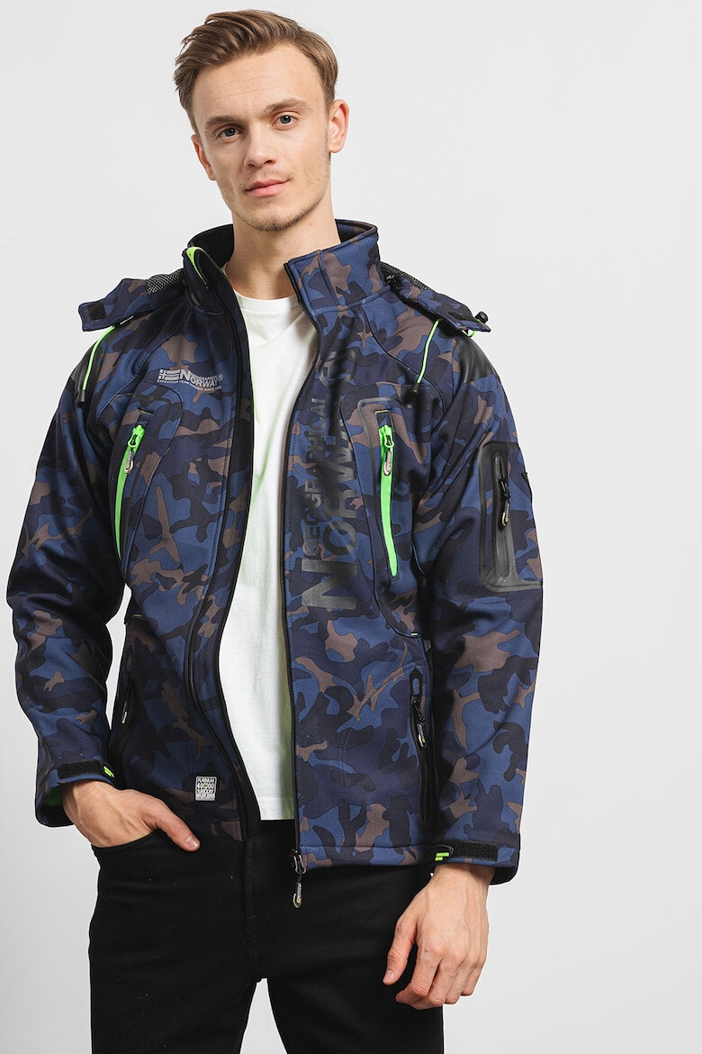 Geographical Norway Geaca cu imprimeu camuflaj si gluga detasabila Techno - Pled.ro