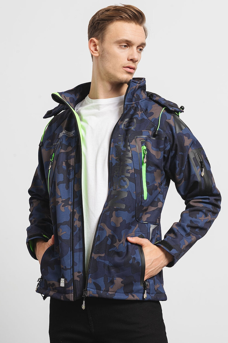 Geographical Norway Geaca cu imprimeu camuflaj si gluga detasabila Techno - Pled.ro