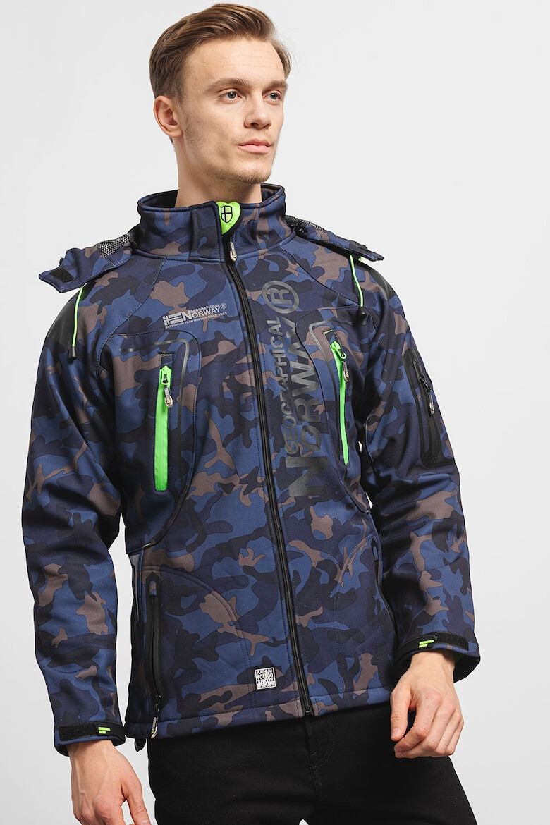 Geographical Norway Geaca cu imprimeu camuflaj si gluga detasabila Techno - Pled.ro