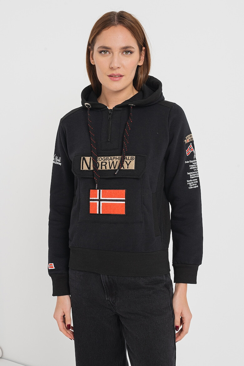 Geographical Norway Geo Norway Hanorac cu fermoar scurt si logo Gym Class - Pled.ro