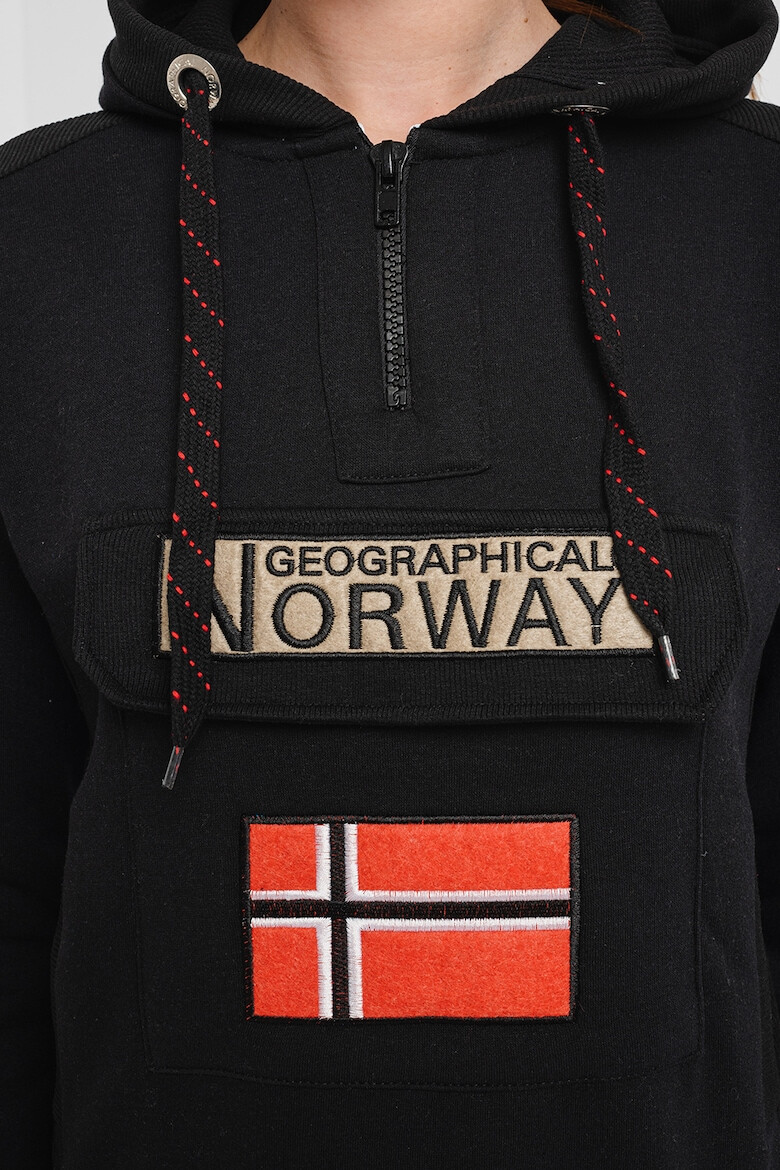 Geographical Norway Geo Norway Hanorac cu fermoar scurt si logo Gym Class - Pled.ro