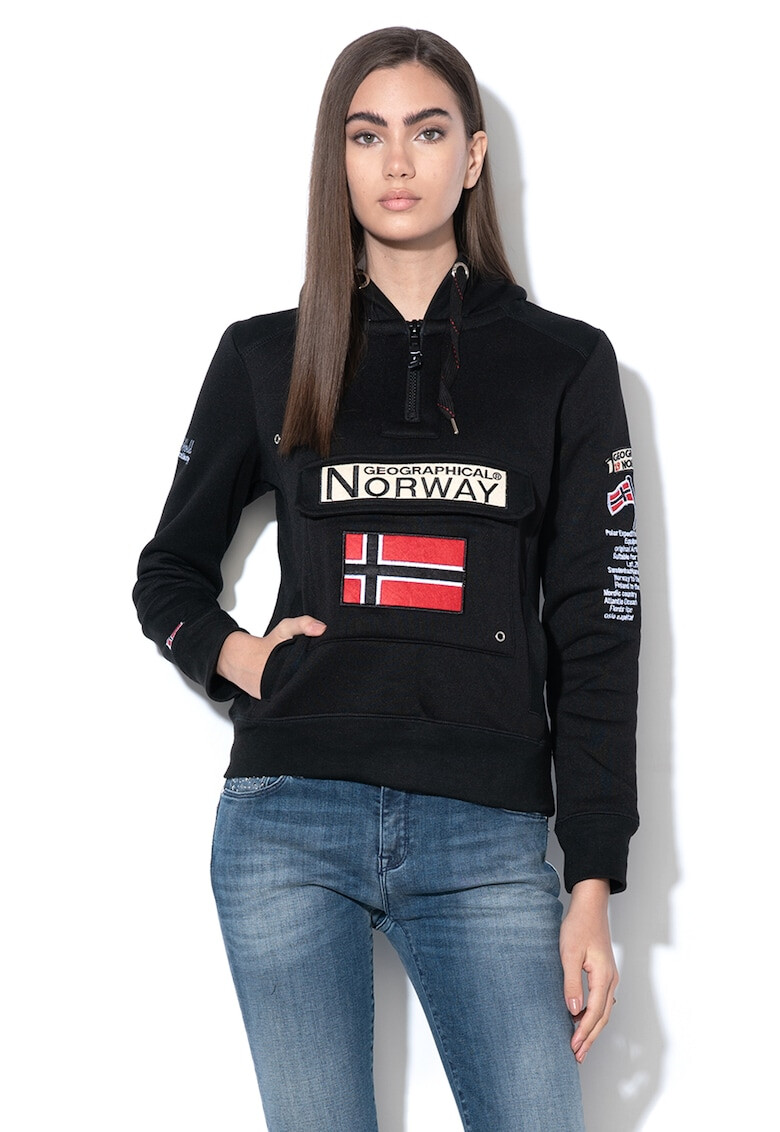 Geographical Norway Hanorac cu fermoar si logo Gymclass - Pled.ro