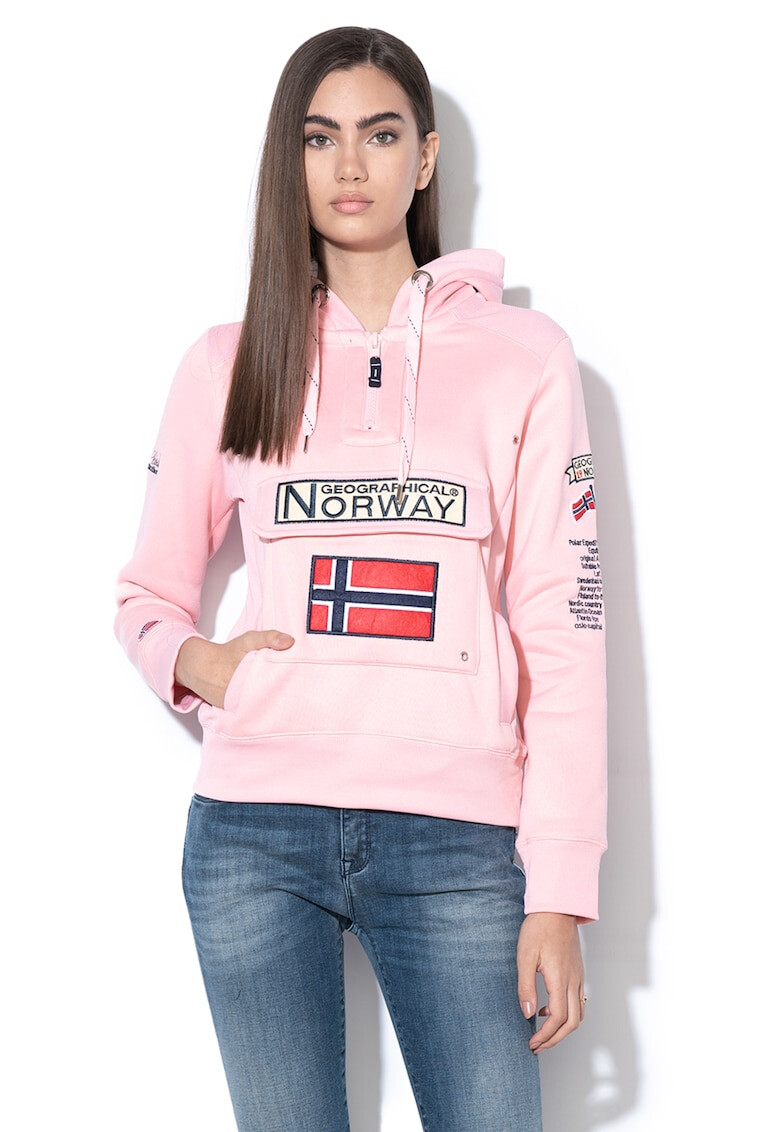 Geographical Norway Hanorac cu fermoar si logo Gymclass - Pled.ro