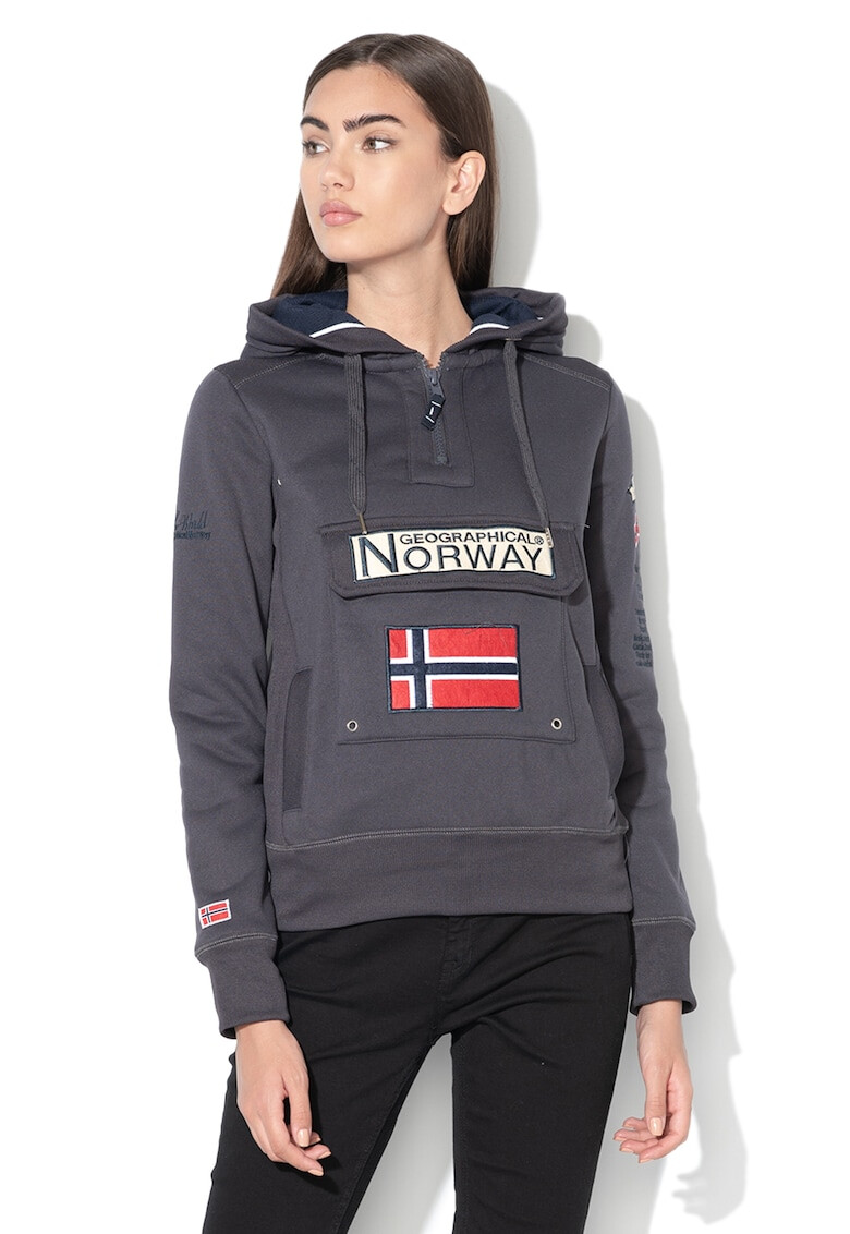 Geographical Norway Hanorac cu buzunar frontal si captuseala din fleece Gymclass - Pled.ro