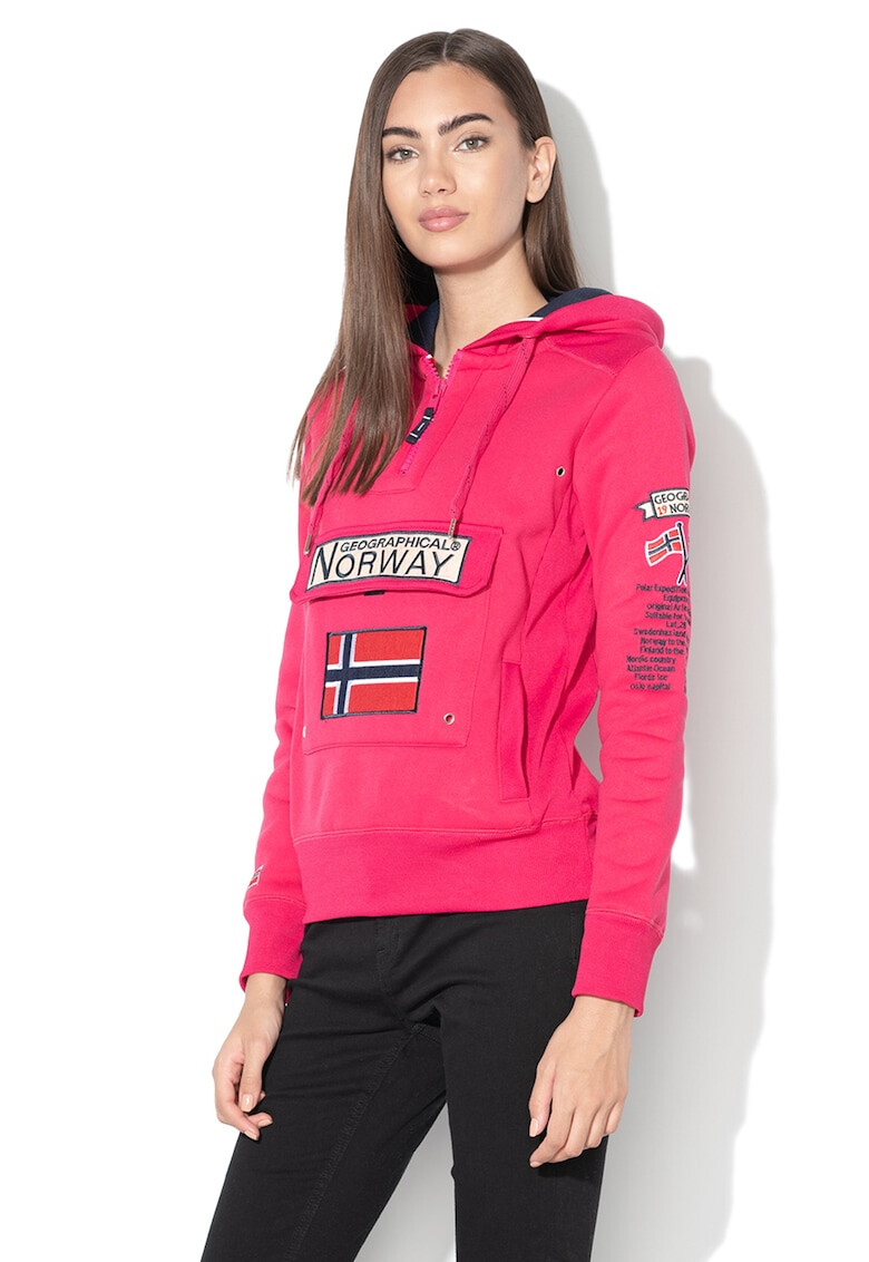 Geographical Norway Hanorac cu buzunar frontal si captuseala din fleece Gymclass - Pled.ro