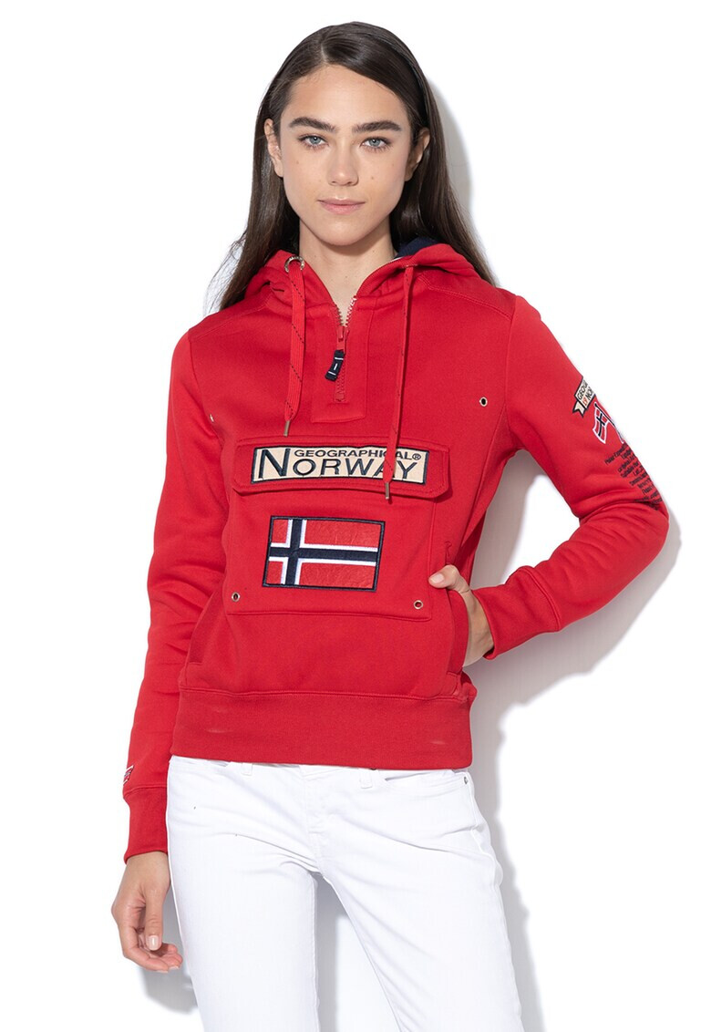 Geographical Norway Hanorac cu buzunar frontal si captuseala din fleece Gymclass - Pled.ro