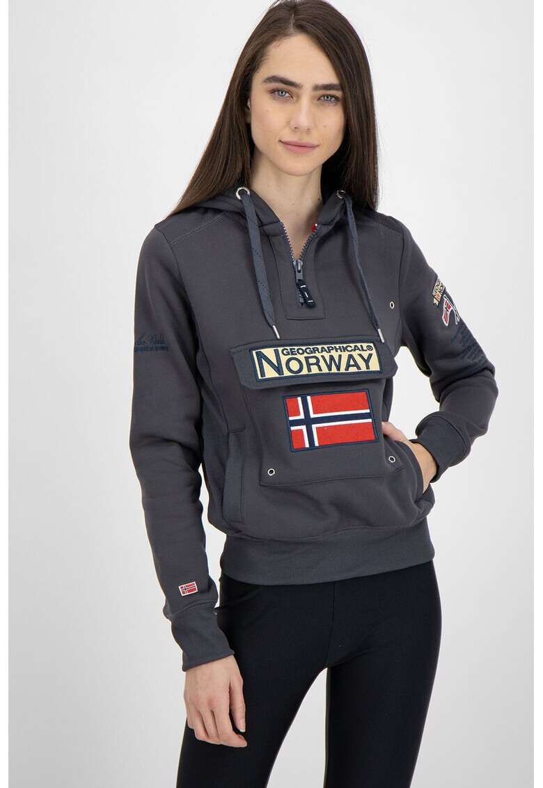 Geographical Norway Hanorac cu buzunare si fenta cu fermoar Gymclass - Pled.ro