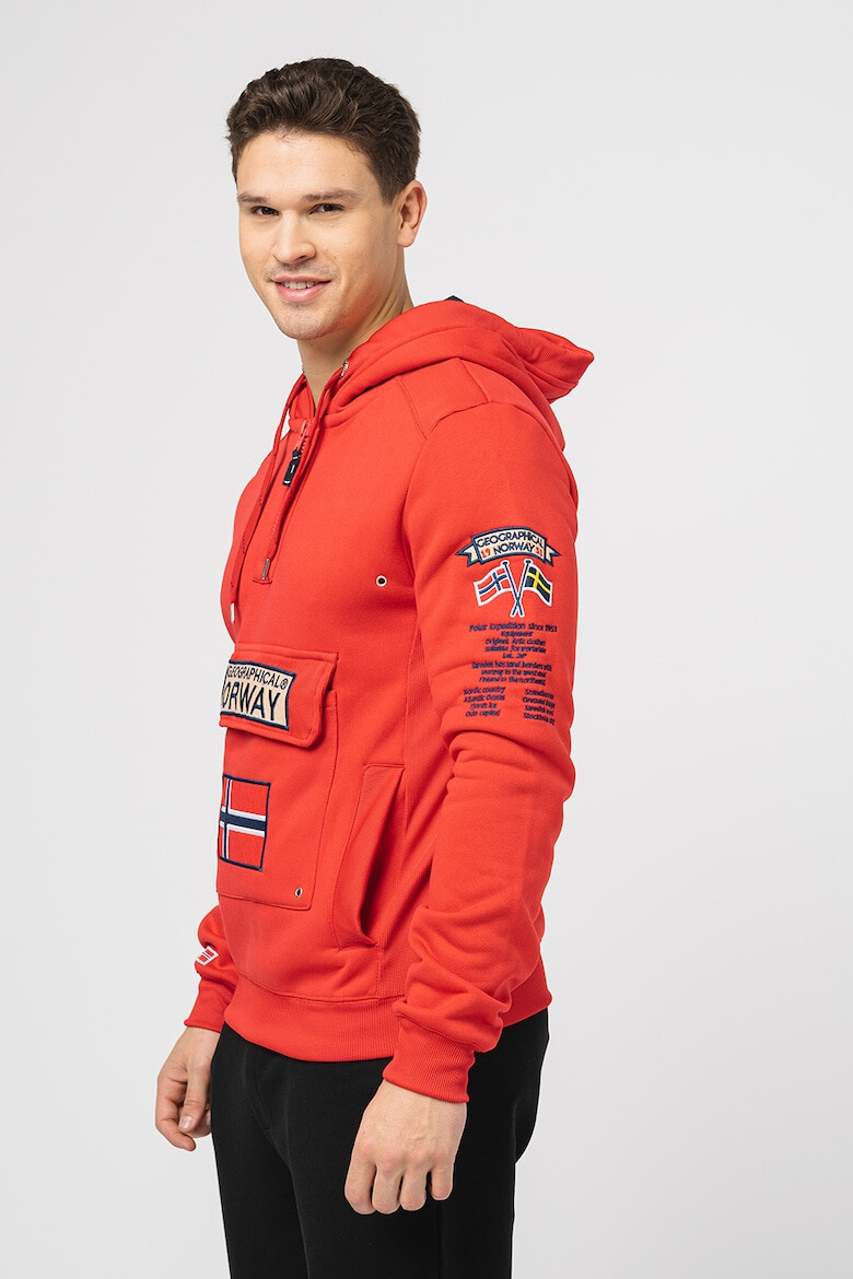 Geographical Norway Hanorac cu fermoar scurt si logo brodat Gymclass - Pled.ro