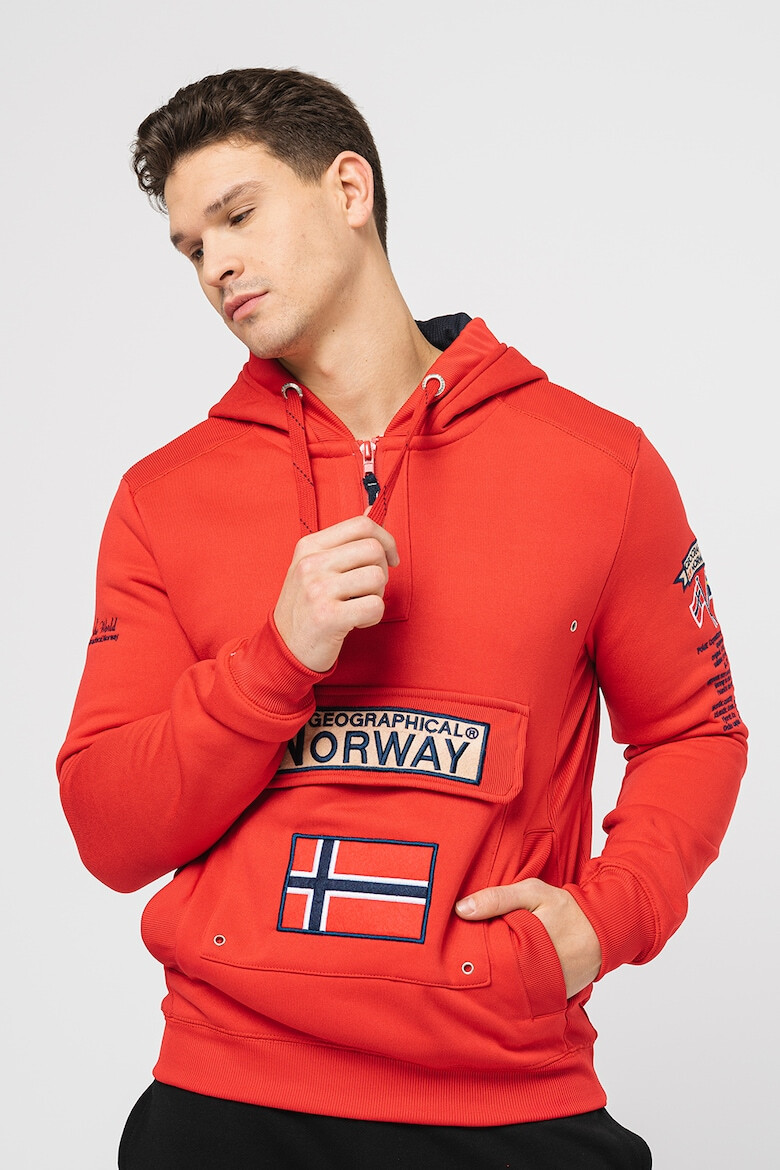 Geographical Norway Hanorac cu fermoar scurt si logo brodat Gymclass - Pled.ro