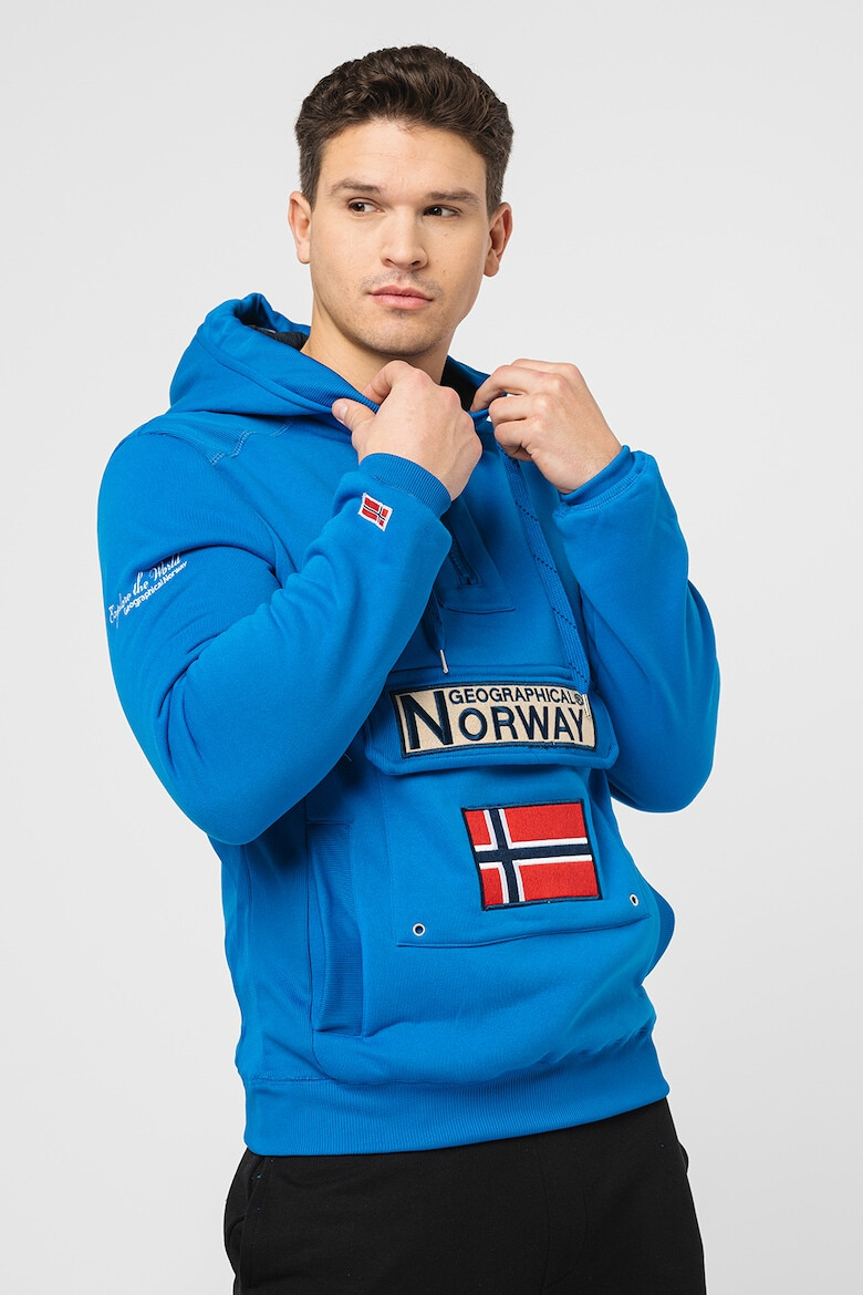 Geographical Norway Hanorac cu fermoar scurt si logo brodat Gymclass - Pled.ro