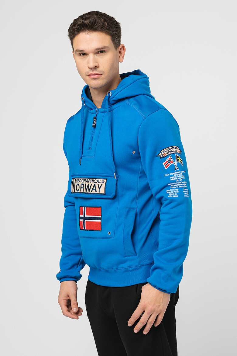 Geographical Norway Hanorac cu fermoar scurt si logo brodat Gymclass - Pled.ro