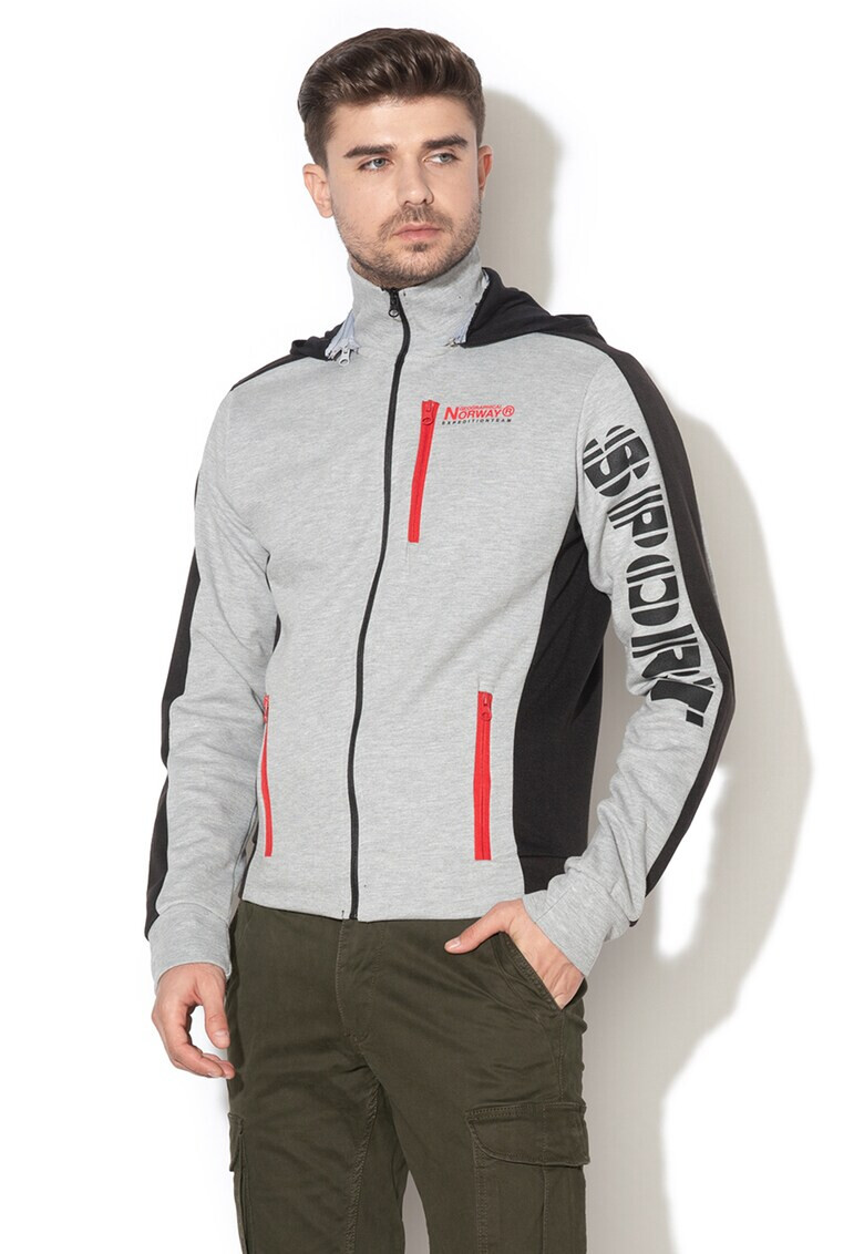 Geographical Norway Hanorac cu fermoar si imprimeu logo Guniort - Pled.ro