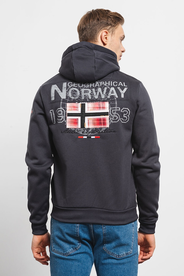 Geographical Norway Hanorac cu imprimeu logo fermoar si buzunare oblice Glacier - Pled.ro